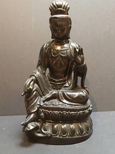 Zitan wood carved Guangyin  statue