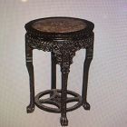 Heavily Carve Chinese  rosewood flower stand with Marble top 32" x 23"