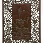 A Zitan or Rosewood carved Panel