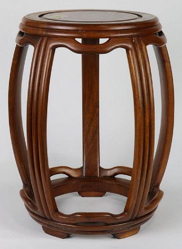 Chinese drum form hardwood stool