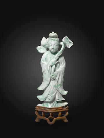 antique jadeite carved figure of a beauty