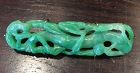 Apple green jadeite bamboo branch gold brooch