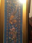 gold color thread double dragon frame panel