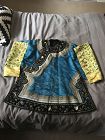 Antique Chinese woman's ebroidered blue informal robe