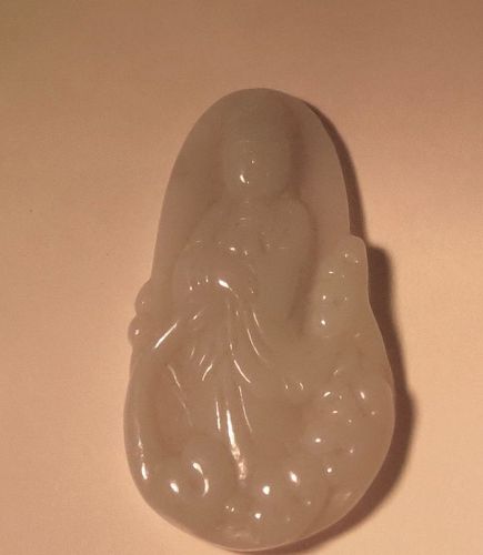 carved white jade Guangying