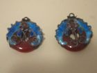 pair of enamel and agate butterfly pendant or earrings