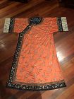 Antique Chinese woman's embroidered Pink / orange  informal robe