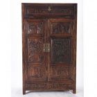 Chinese Carved Hardwood Two Door Cabinet.