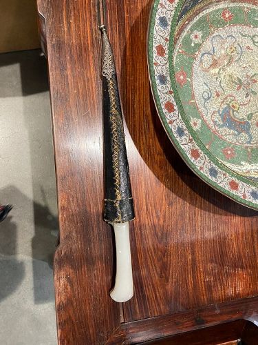 Anique dagger with white jade handle.