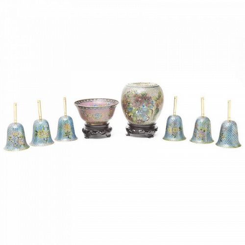GROUP OF CHINESE CLOISONNE