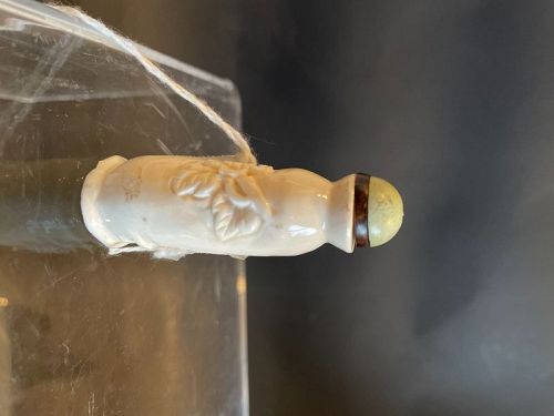 Chinese carved White Coral Snuff Bottle