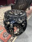 Chinese antique rosewood mother of pearl garden stool.