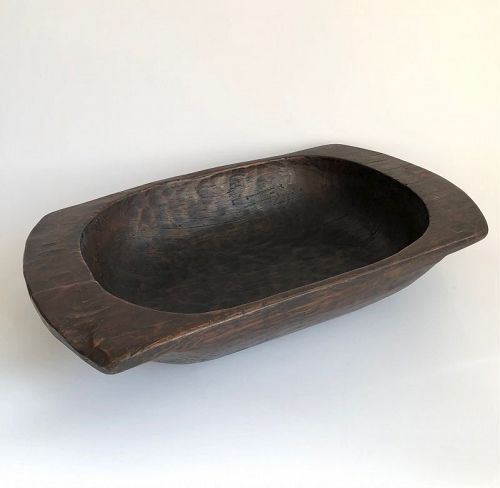 LARGE SCOOPED WOODEN BOWL