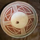 A REAL "EYE POPPER"LARGE RED AND WHITE MIMBRES GEOMETRIC BOWL   ;