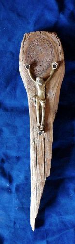 A ONE-OF-A-KIND CRUCIFIX COMBINING VARIOUS MATERIALS