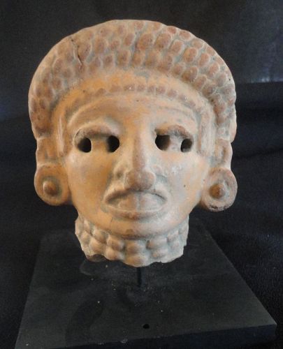 PRE-COLUMBIAN POTTERY HEAD OF A YOUTH FROM PRE-CLASSIC WESTERN MEXIC