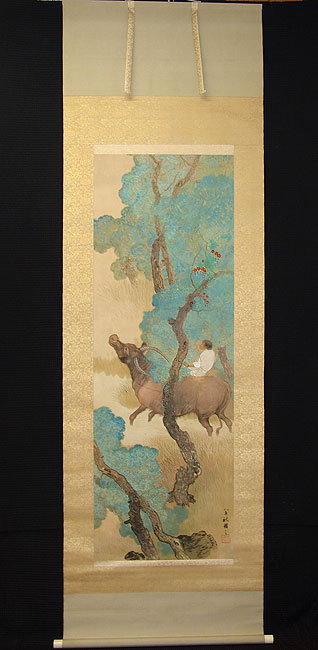Large Antique Japanese Silk Painting, Ueda Manshu