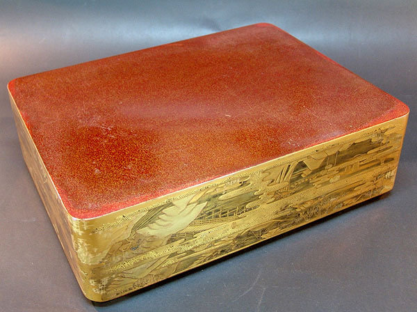 Gorgeous 19th c. Japanese Lacquer Box, Tokaido