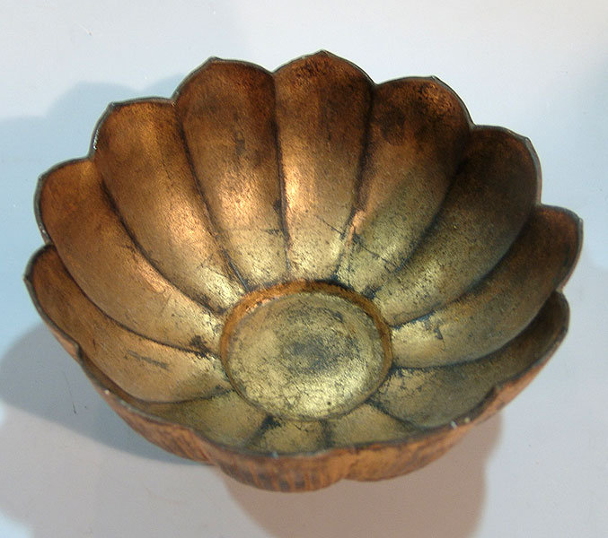 Antique Japanese Gilded Lotus Bowl, Buddhist