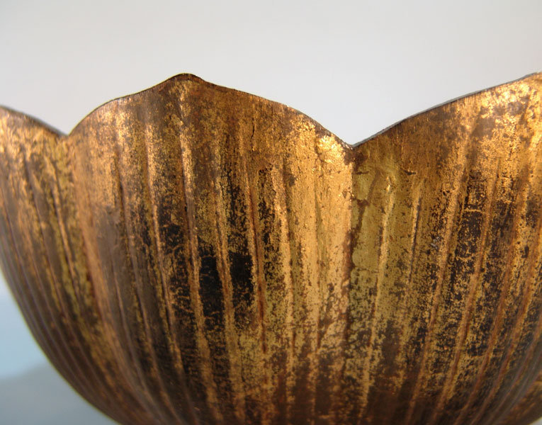 Antique Japanese Gilded Lotus Bowl, Buddhist