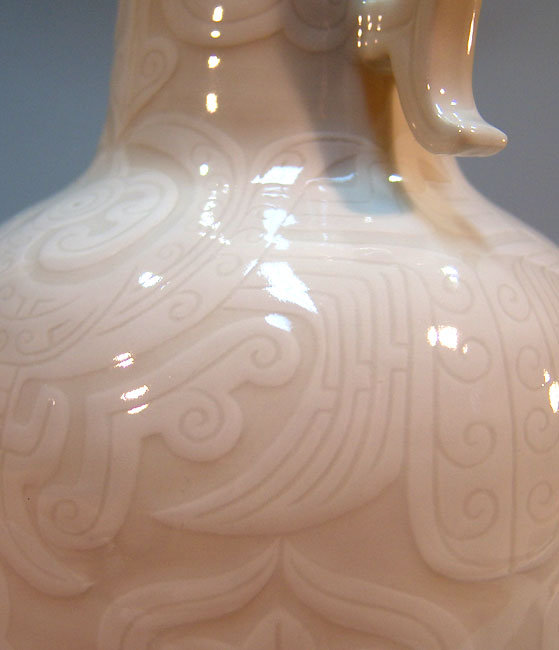 Ivory Celadon Porcelain Vase by Kato Keizan I