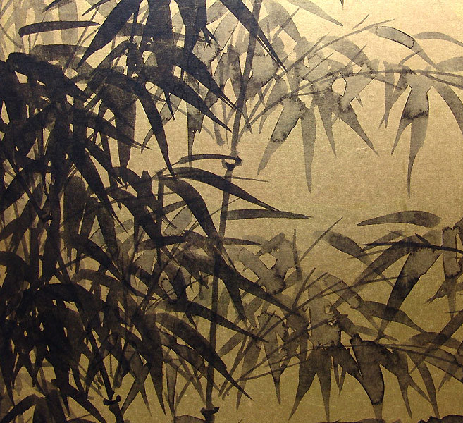 Gold Bamboo Kacho Screen by Mizuta Chikuho