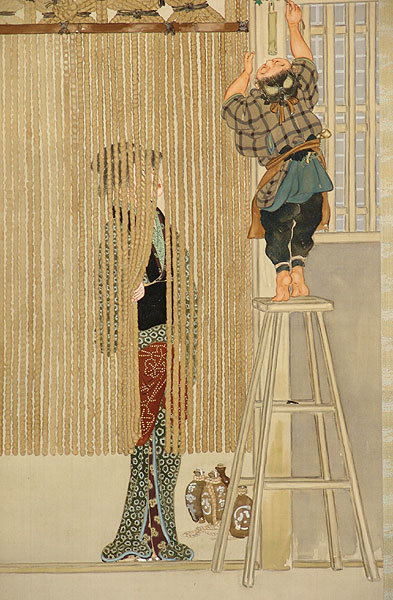 Taisho p. Japanese Ukiyoe painting by Ibuki Senseki