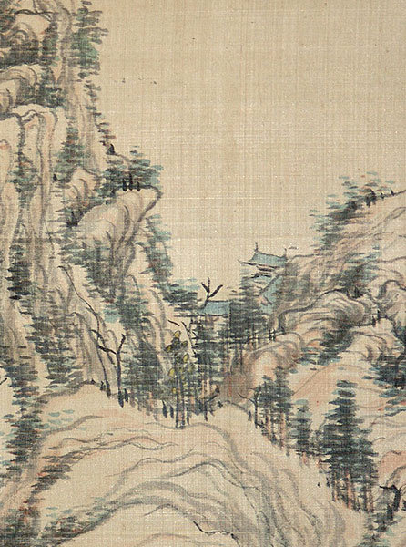 Edo period landscape by Samurai Fujimoto Tesseki