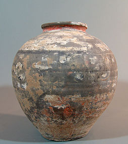 Ancient Chinese Han Dynasty Painted Jar