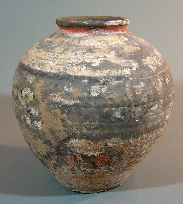 Ancient Chinese Han Dynasty Painted Jar