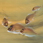 Rare! Imai Keiju Festive Japanese Scroll, Tai-fish