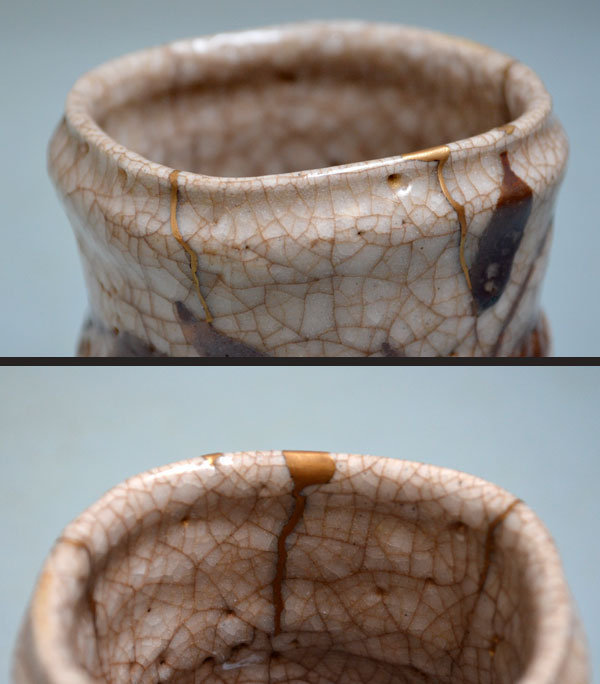 Set five Edo period Shino Mukozuke Cups