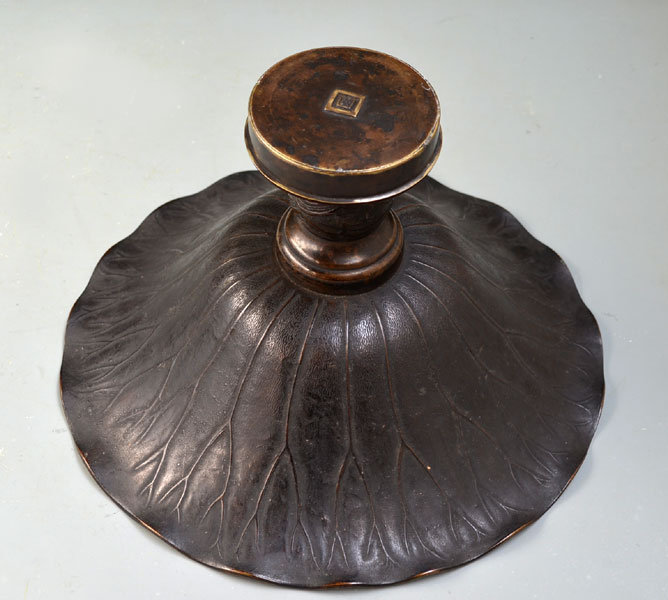 19th c. Japanese Bronze Usubata Vase, Toads