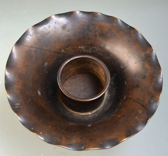19th c. Japanese Bronze Usubata Vase, Toads
