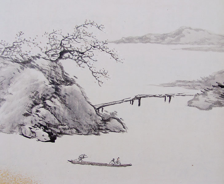 Antique Japanese Landscape Screen Set by Ikeda Keisen