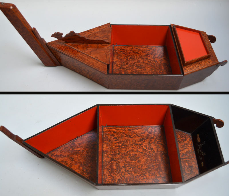Very Rare Museum Quality Boat Shaped Bento Box
