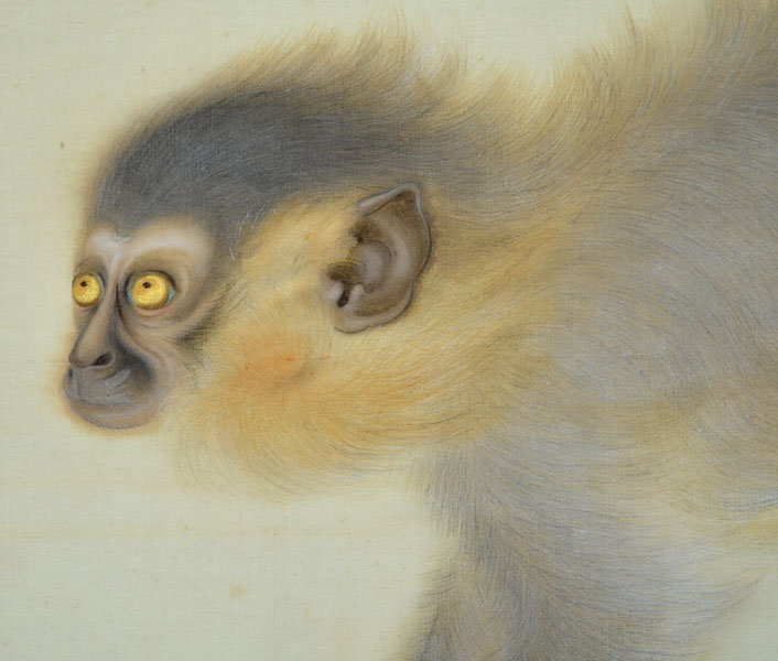 Baby Monkey Japanese Scroll by Ota Issai