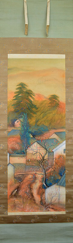 Antique Japanese Scroll, Autumn by Kitagami Seigyu