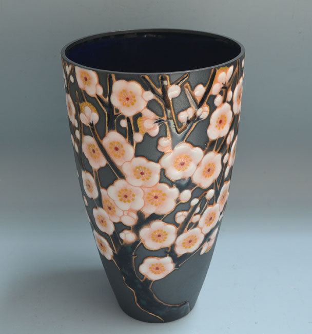 Ando Shippo Cloisonne Vase, Plum Blossoms
