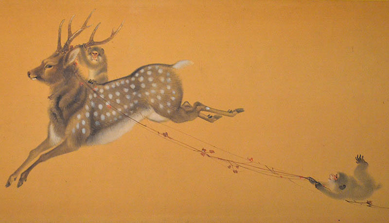 Monkeys and Deer by Yoshimura Horyu