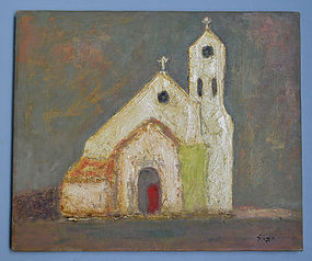 Oil Painting, Church in Paris by Ono Sue