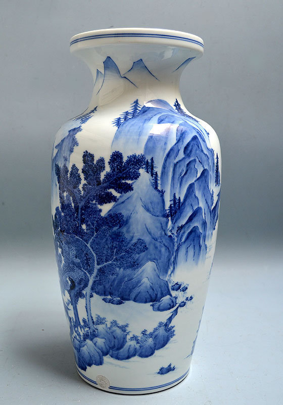 Large Sometsuke Vase by Eiraku Zengoro XV (Shozen)