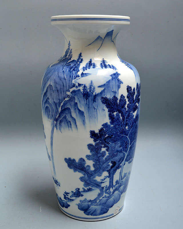 Large Sometsuke Vase by Eiraku Zengoro XV (Shozen)
