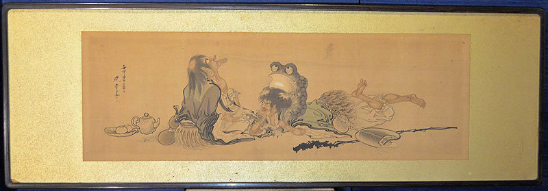 Framed Japanese Silk Painting of Sennin by Kodo