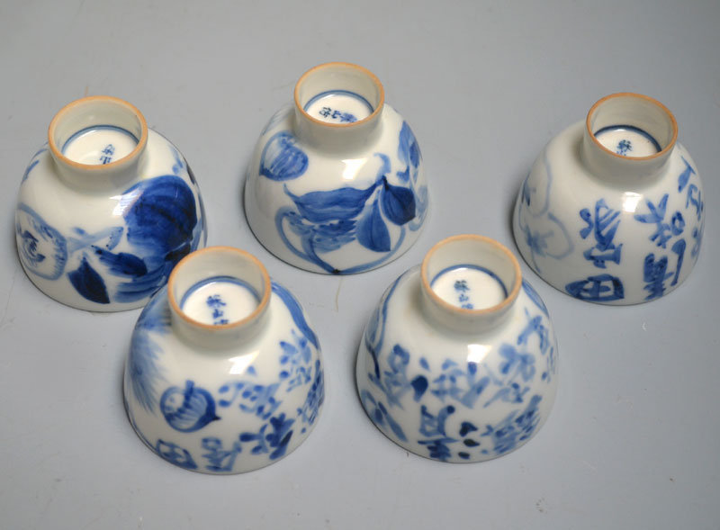 Antique Sencha Tea Cups by Suwa Sozan &amp; Tomioka Tessai