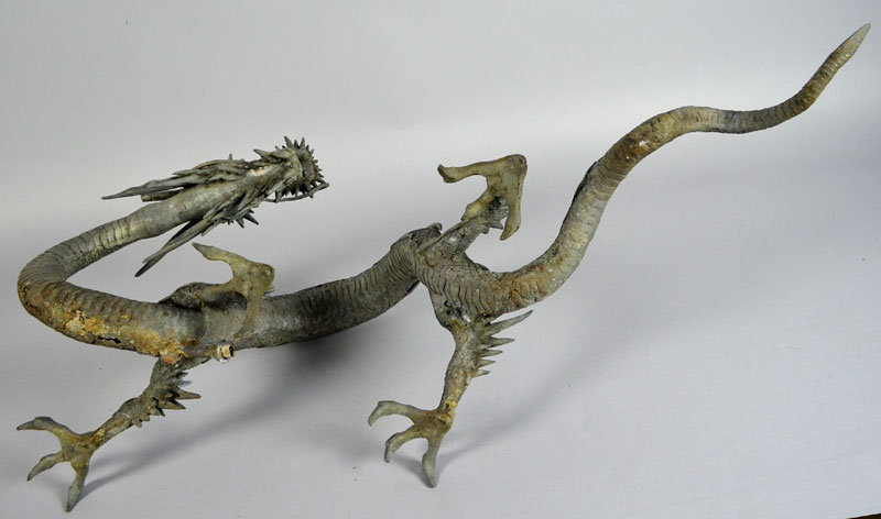 Antique Japanese Bronze Dragon Water Spout from Temple