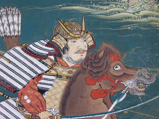18th c. Spectacular Edo Japanese Gold Samurai Screen