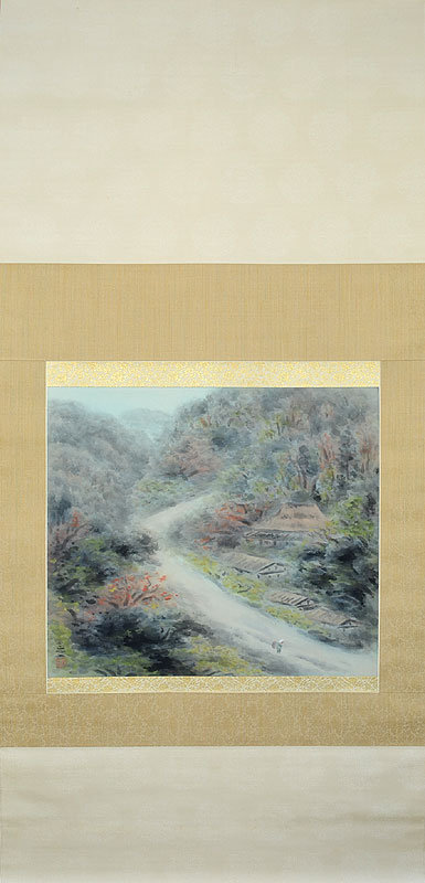 Autumn in the Mountains, Silk Scroll by Shirakura Niho