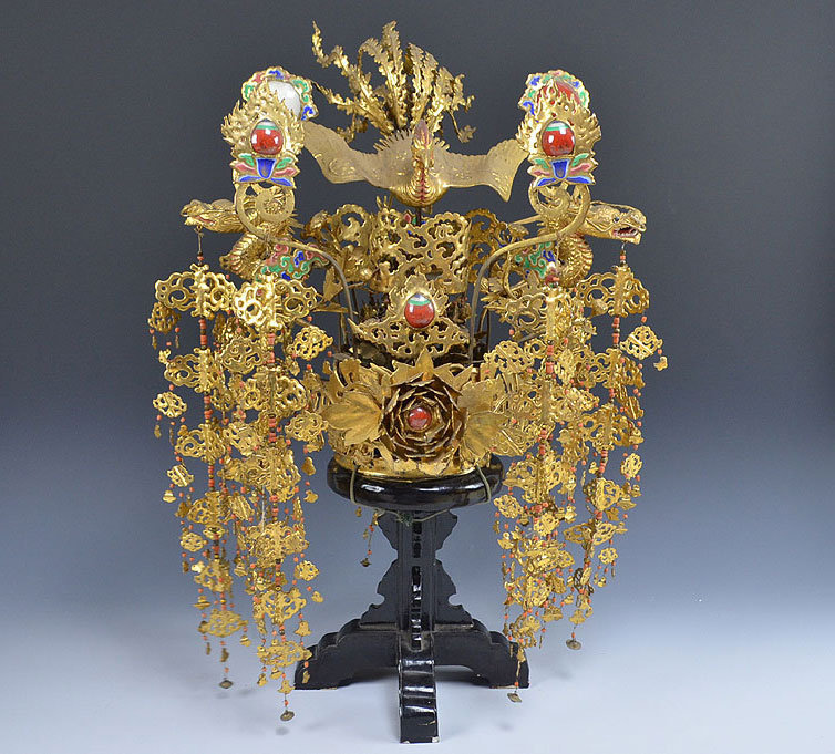 Incredible Antique Japanese Noh Drama Crown, Kanmuri, Very Rare!