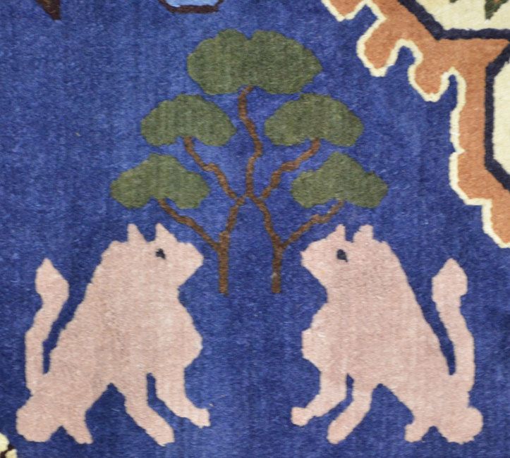 Stunning Ako-Dantsu Carpet with Shishi Lions